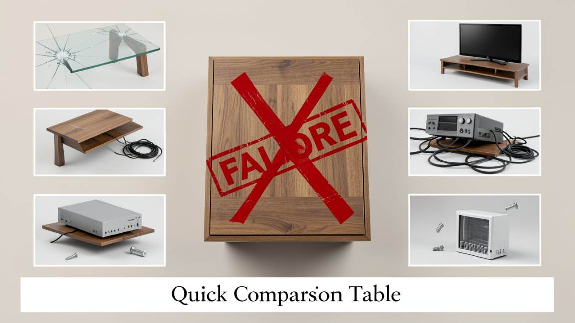 Quick Comparison Table: 8 Reasons Your TV Stand Fails
